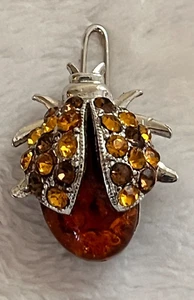Bernstein Marienkäfer Brosche Anstecknadel oder Haarschmuck - 538 - Bild 1 von 4