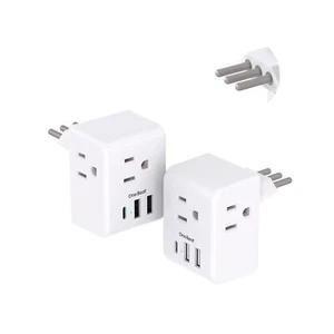 2 Pack Italy Travel Plug Adapter, Type L Italy Power Adapter with 3 American ... - Picture 1 of 6