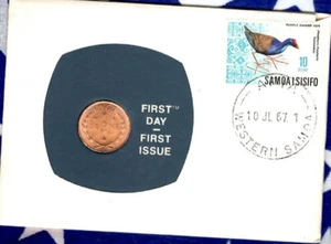 1967 99 COMPANY FIRST DAY FIRST ISSUE WESTERN SAMOA 2 SENE light spotting - Picture 1 of 2
