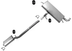 Resonator Pipe Muffler Exhaust System For GMC Equinox Terrain 2.4 2010 2014 2017 - Picture 1 of 7