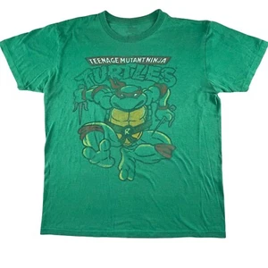 Ninja Turtles T-Shirt Mens Medium RETRO Distressed Graphic Green TMNT RAPHAEL - Picture 1 of 12
