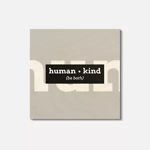 Sottobicchiere quadrato in legno Human Kind Be Both 4" x 4" - Foto 1 di 3