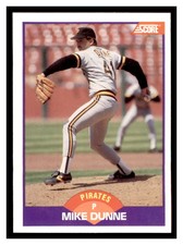 1989 Score #285 MIKE DUNNE Pittsburgh Pirates ~D4J