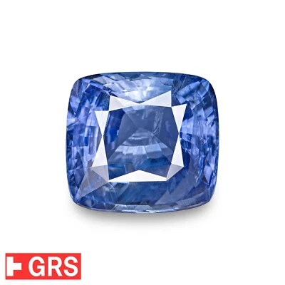 GRS Certified CEYLON Blue Sapphire 10.07 Ct. Natural Untreated CUSHION Large - Image 1 of 4
