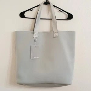 NWT Max Mara Palizzo Light Gray Foam Fabric Tote Handbag Shop Bag READ - Picture 1 of 13