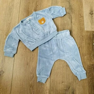 Rabbit + Bear by Emily and Oliver blue top bottom blue baby set size 3-6 - Picture 1 of 7