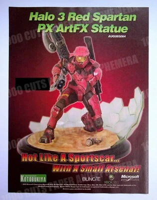 Figura espartana roja de Halo 3 Kotobukiya 2008 revista impresa comercial póster anuncio anuncio Foto 1 de 2