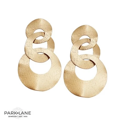 Park Lane Sunshine Textured Gold Statement Earrings 3”  - Image 1 of 4