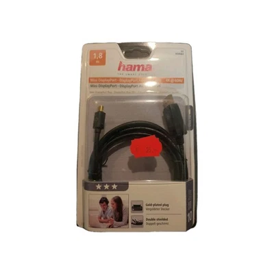 hama mini displayport to displayport adapter cable 1.8m 4K UHD 60 - Image 1 of 2