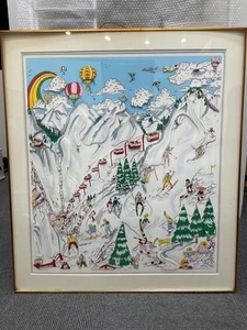 Charles Fazzino Ski Ski Ski 3D Silkscreen Edition handsigniert gerahmt - Bild 1 von 20