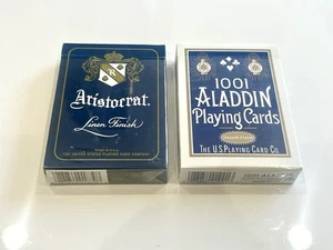 Konvolut Aristokrat + Aladdin Poker Spielkarten GLATTE LEINENOPTIK, NEU geöffnet - Bild 1 von 4