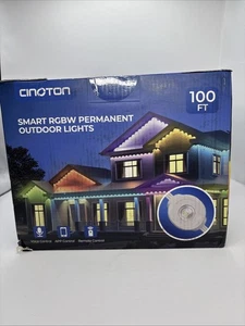 CINOTON Permanent Outdoor Lights 100ft Smart RGBW Eaves Lights, 72 LEDs ''READ'' - Picture 1 of 8