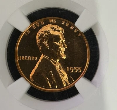 1955-P Lincoln Proof Penny Wheat Cent NGC PF68RD - Image 1 of 4