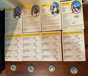 Vtg Warhammer Quest Character & Equipment Card Token Lot Dwarf Elf Barbarian Wiz - Picture 1 of 2