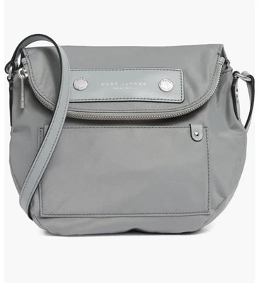 NEW Marc Jacobs Rock Grey Preppy Nylon Mini Messenger Bag Crossbody - Image 1 of 4