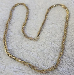 Vintage 14kt 1/20 Tricolor Rose, Gelb & Weißgold gefüllt geflochten 18" Halskette - Bild 1 von 5