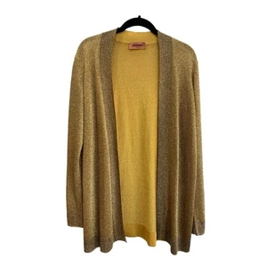 MISSONI Cardigan Gold Metallic Lurex Sz 42 - Made In Italy - Picture 1 of 9
