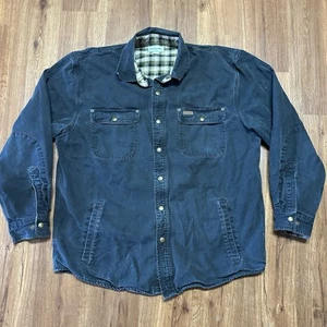 CARHARTT Shirt Jacket Plaid Flannel Lined Black Men's Large 100590 001 - Picture 1 of 11