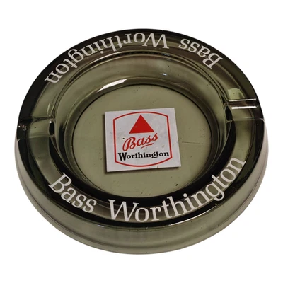 Worthington Bass Pub Ashtray Round Smoked Glass Vintage 14.5cm Mancave - Image 1 of 4