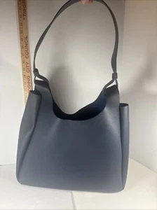 NEW Neiman Marcus Shoulder Bag Hobo Purse Tote Navy Blue Large - Picture 1 of 9