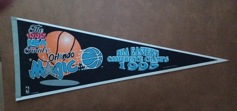 ORLANDO MAGIC 1995 NBA EASTERN CONFERENCE FINALS CHAMPS VINTAGE PENNANT FLAG Cover