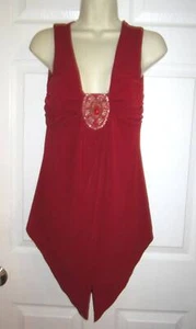 De colección Fredericks of Hollywood Damas Talla Med Borgoña Lentejuelas/Cuentas Mangas - Imagen 1 de 4
