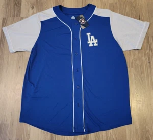 New Men's 2XL Majestic MLB Los Angeles Dodgers Blue/White Jersey - Picture 1 of 5