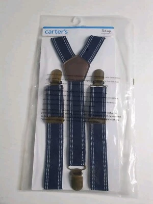Carter’s Suspenders Adjustable Blue & Gold Tone Party Wedding Church Casual Wear - Image 1 of 4