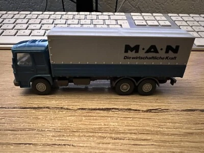 Wiking MAN M-A-N La Forza Economica Camion Piattaforma In Buone Condizioni 1:87 - Immagine 1 di 4