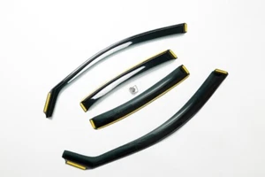 4 STCK. WINDREGEN GETÖNT SCHWARZ WINDABWEISER FENSTERSCHEIDE FÜR BMW E60 5ER IE07 - Bild 1 von 12