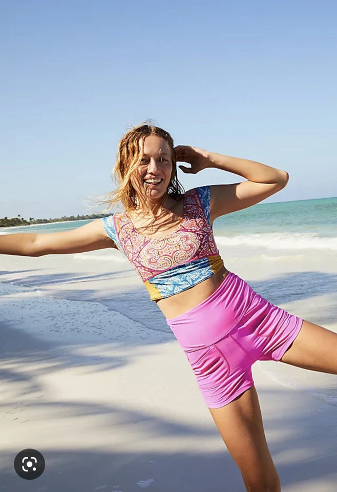 Free Prople FP Movement Take A Plunge Printed Crop Top, M, New! - Image 1 of 4