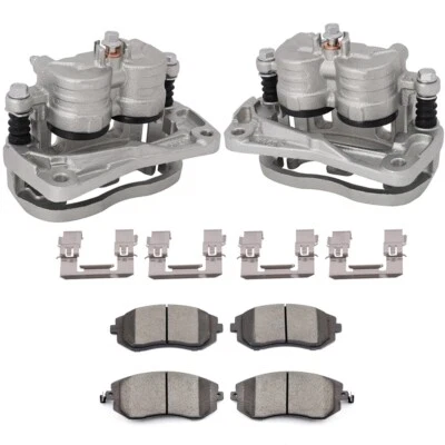 Front For 2002-2009 2010 2011 Subaru Impreza Brake Calipers Brake Pads Set 6Pcs - Image 1 of 4