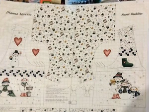 Christmas Vest fabric panel Snow Buddies by Diana Marcum for Marcus Brothers S-L - Picture 1 of 5