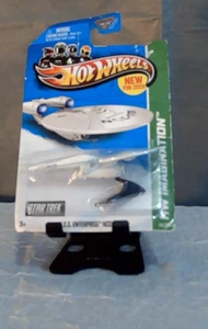 Hot Wheels U.S.S. Enterprise NCC-1701 White w/ Stand Star Trek New for 2013 - Picture 1 of 1
