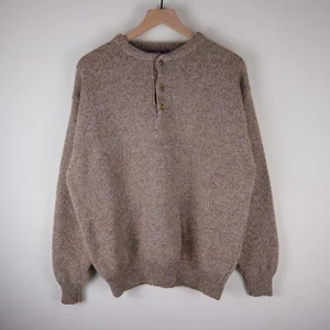 Pendleton Henley Sweater 100% Pure Virgin Wool Shetland Large 23x25.5 - Picture 1 of 15