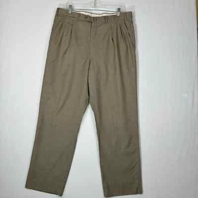 Ermenegildo Zegna Pantalones VESTIDO Pantalones Hombres 36 36 x 30 Beige Lana Plisado Pantalones Foto 1 de 4