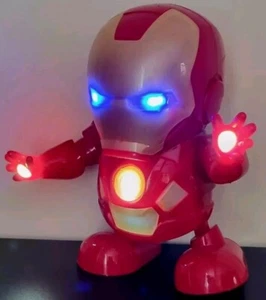 Iron Man Action Figure Dance Super Hero Robot Toy Dancing Music Lights Kids Red - Picture 1 of 8