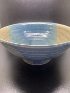 Hand Thrown Studio Pottery Blue Glaze Bowl 17cm (w) X 7cm (h) - Picture 1 of 8