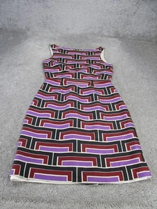 Kate Spade Sheath Dress Womens 0 Purple Geometric Cotto Silk Blend - Picture 1 of 8