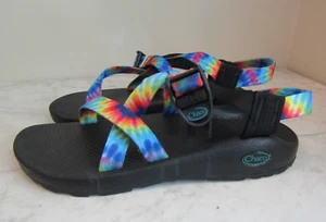 Chaco Z/1 Black/Tie Dye Rainbow Strappy Women's Sandal Shoes Size 10 - Picture 1 of 5