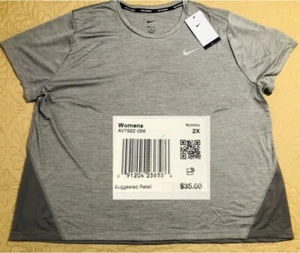 NEW..WOMEN 2X PLUS SIZE NIKE MILER SS TOP - Picture 1 of 8