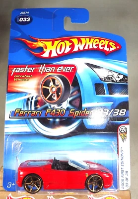 2006 Hot Wheels ERROR Faster Than Ever #33 First Edition FERRARI F430 SPIDER See - Image 1 of 4