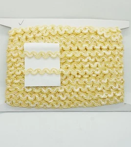 1m lemklon yellow wave ricrac corded sequin band braid trimming ribbon 15mm - Picture 1 of 2