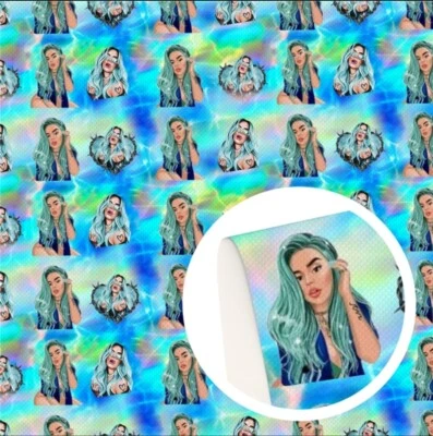 KAROL G FAUX LEATHER SHEET 8.75" X 12" 1171467 Latin Pop Singer LITCHI TEXTURE