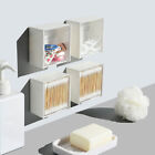 Wall Mounted Storage Boxes Bathroom Organizer for Cotton Swabs Makeup Jewelry