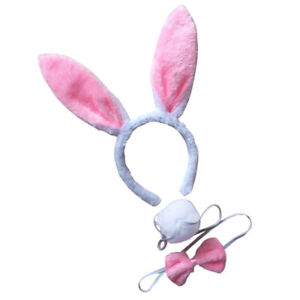Bunny Ears Headband and Tail Set Party Costume Accessories