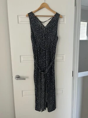 Portmans Polka Dot Navy Jumpsuit Wide Leg - Size 14 - 5+ items free AU post - image 1 of 4