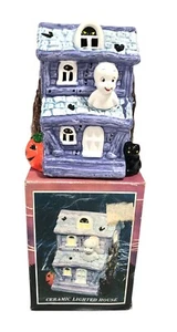 Casper The Friendly Ghost Halloween Village Light Ceramic Haunted House 1987 BOX - Picture 1 of 17