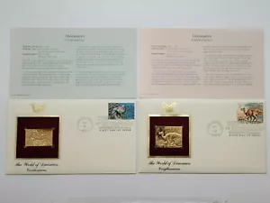 14 The World of Dinosaurs 22kt Gold Stamp First Issue 32 Cent May 1, 1997. STP76 - Picture 1 of 7