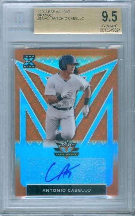 ANTONIO CABELLO "BGS 9.5 ORANGE XRC AUTOGRAPH CARD /75" LEAF VALIANT 2020 - Image 1 of 1